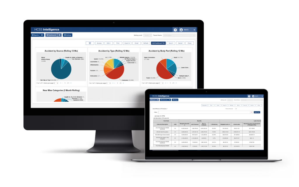 hcss intelligence laptop and monitor