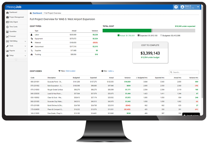 heavyjob job costing software