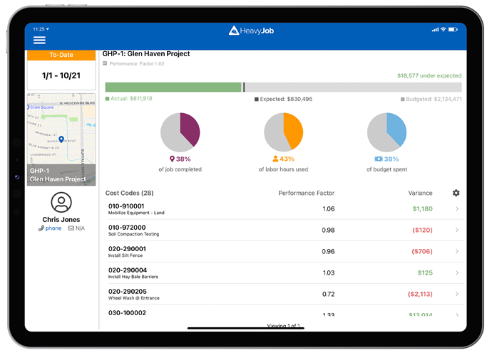 construction job tracking software tablet