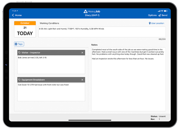 project management daily log