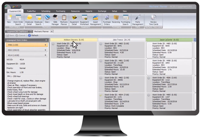 equipment work orders