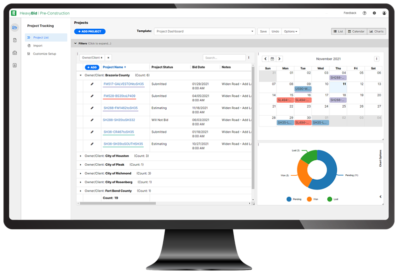 construction project tracking software monitor