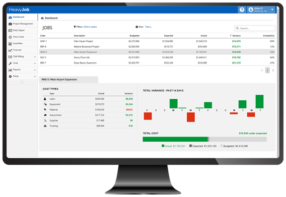 job costing monitor