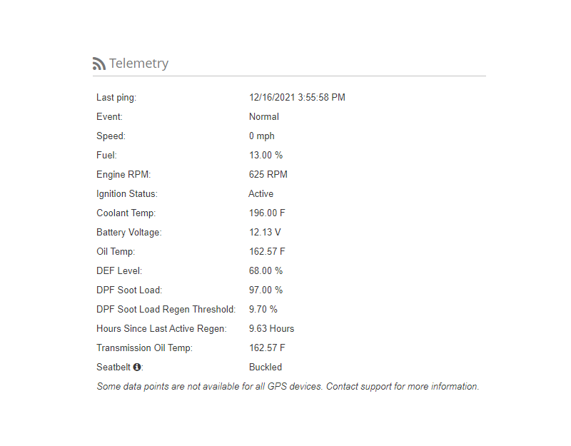 equipment sensor data