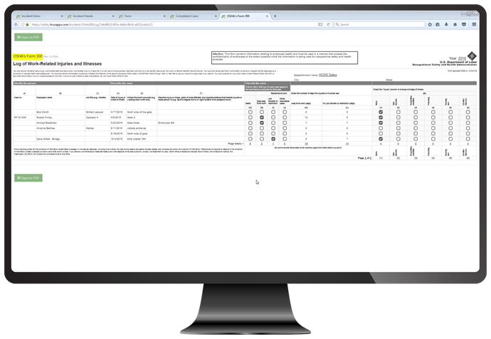 osha 300 log monitor