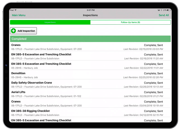 safety inspection software on ipad