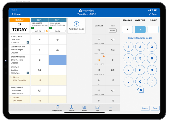 tablet timecard