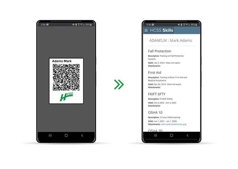 qr code scan hcss safety skills and certs