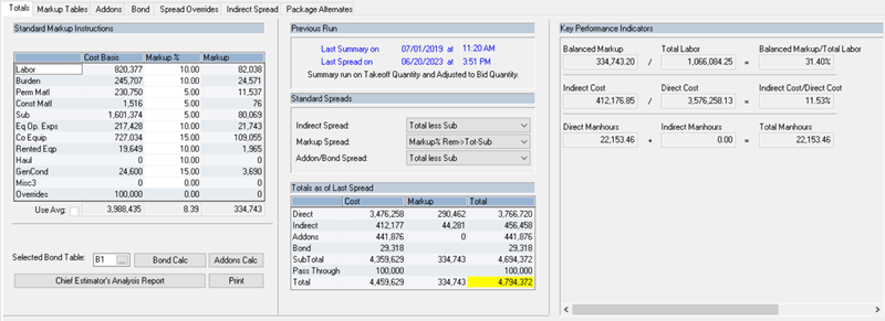 bid summary window heavybid