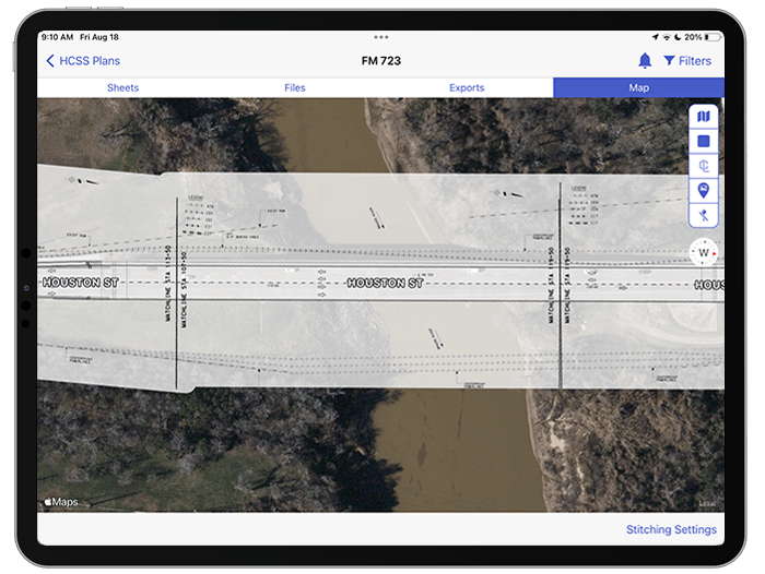 align sheets to map hcss plans