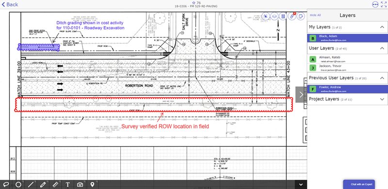 mark up drawings hcss plans