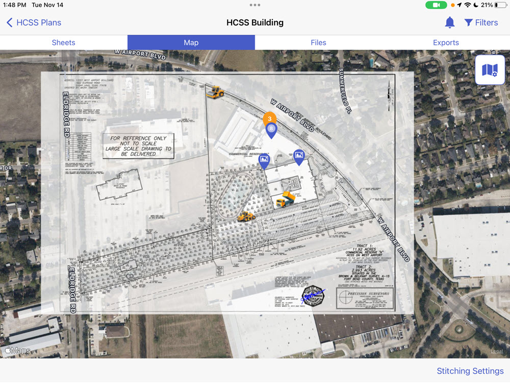 hcss plans map view overlay