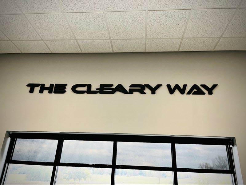 the cleary way office sign