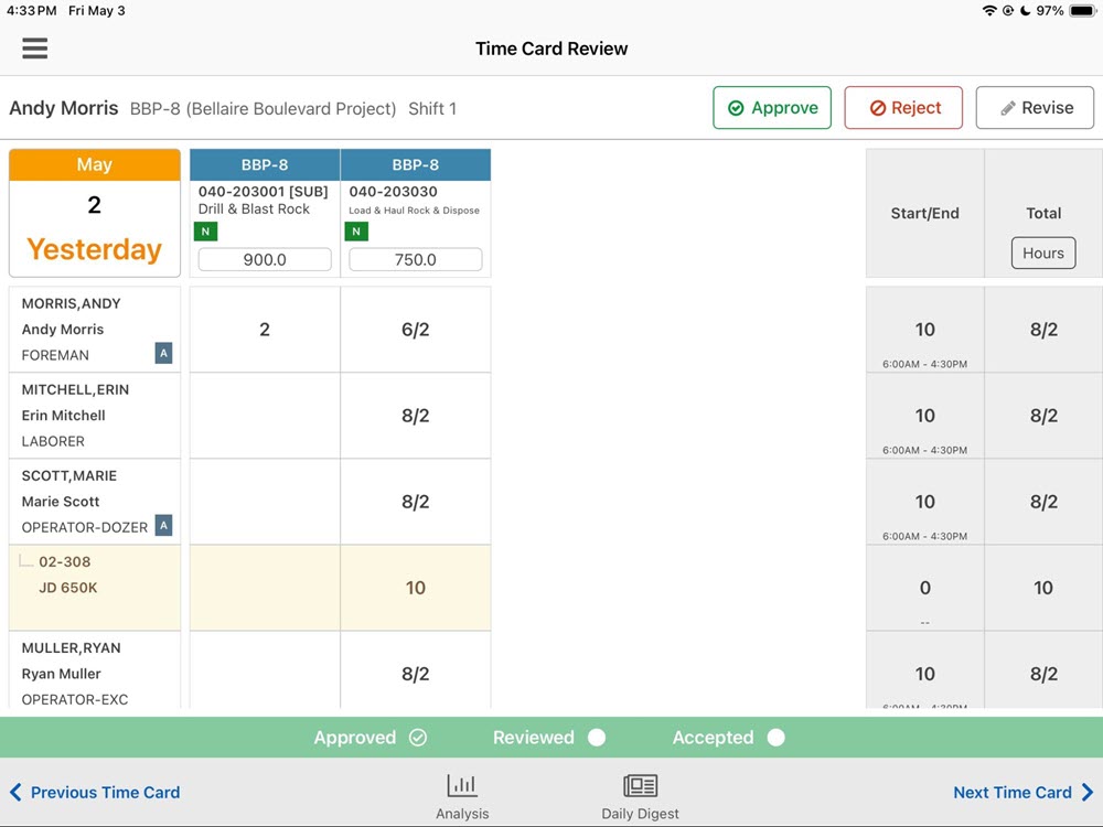 time card review