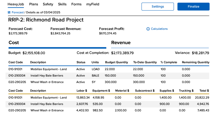 Screenshot of HeavyJob software