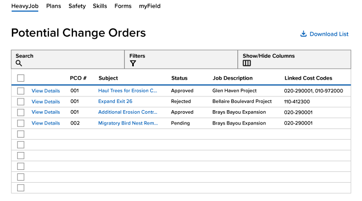 Screenshot of HeavyJob software