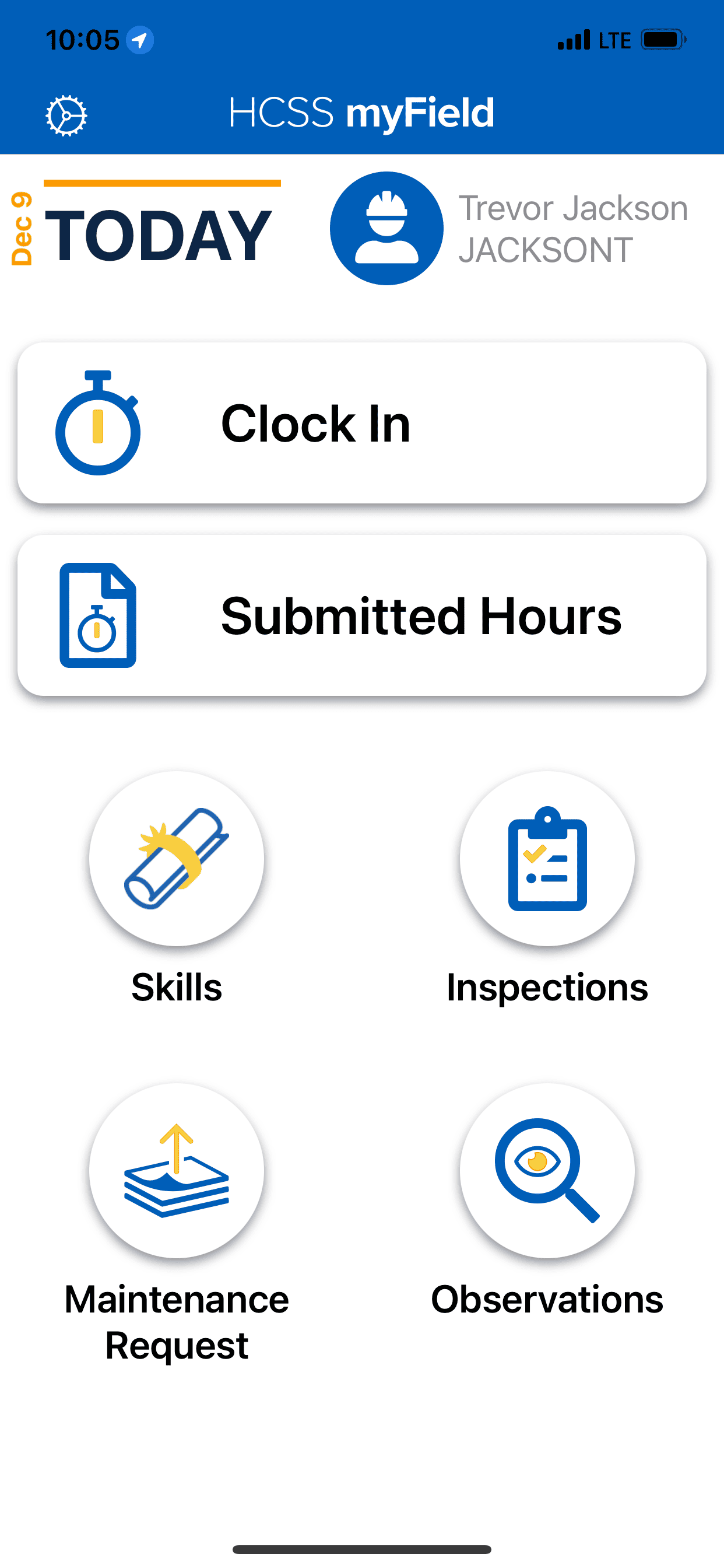 hcss myfield time tracking