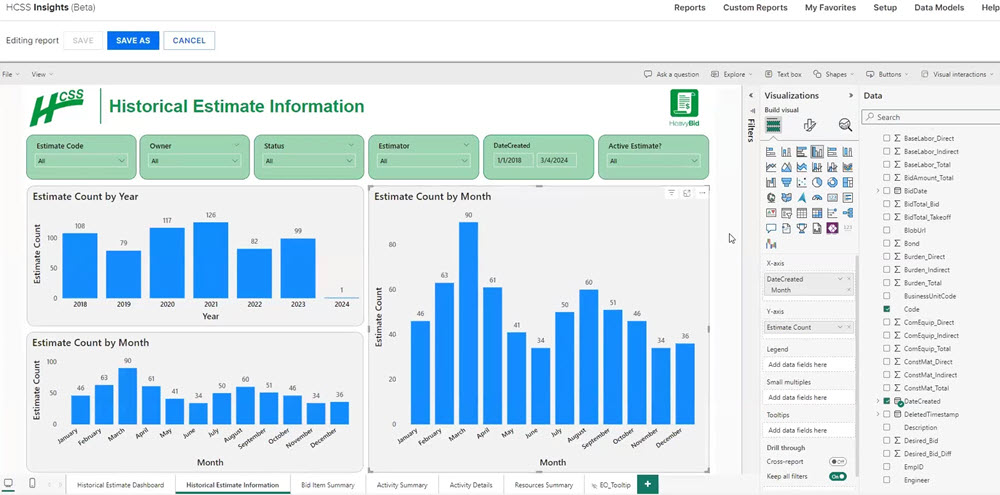 hcss insights cross-product reporting