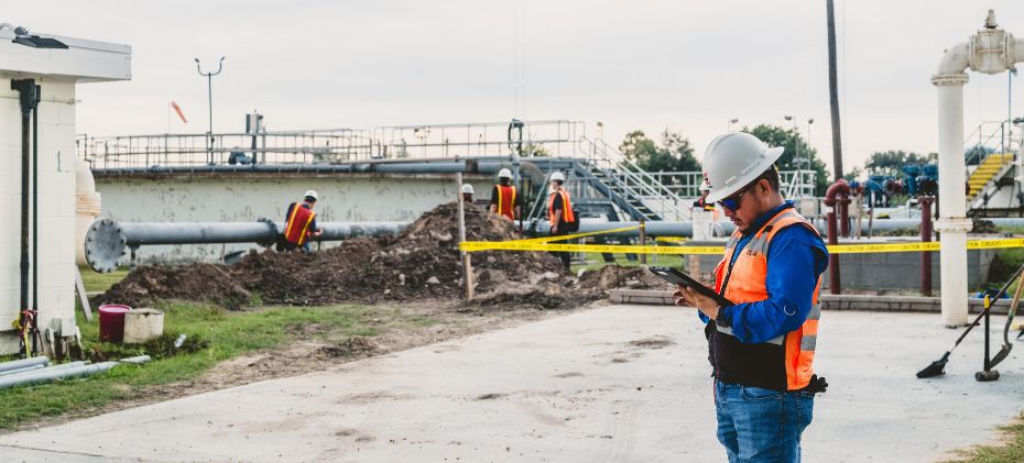 software tablet used at wastewater treatment plant