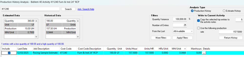 heavybid production types history screens
