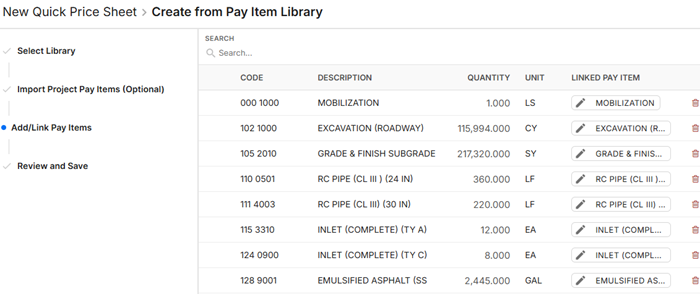 heavybid quick price sheet