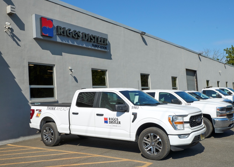 Utilities trucks in Riggs Distler's fleet