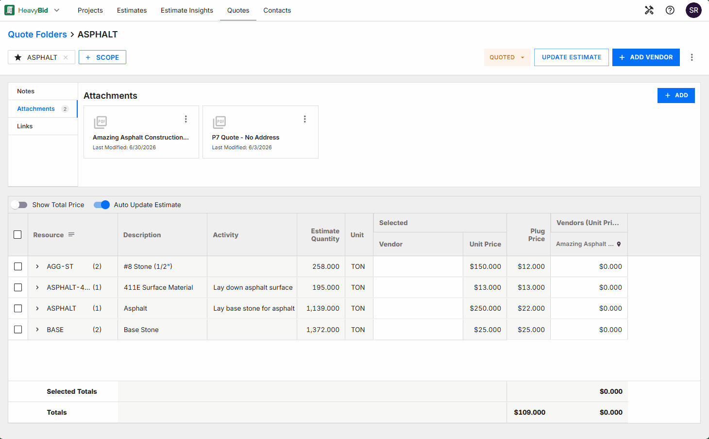 hcss ai extracted prices