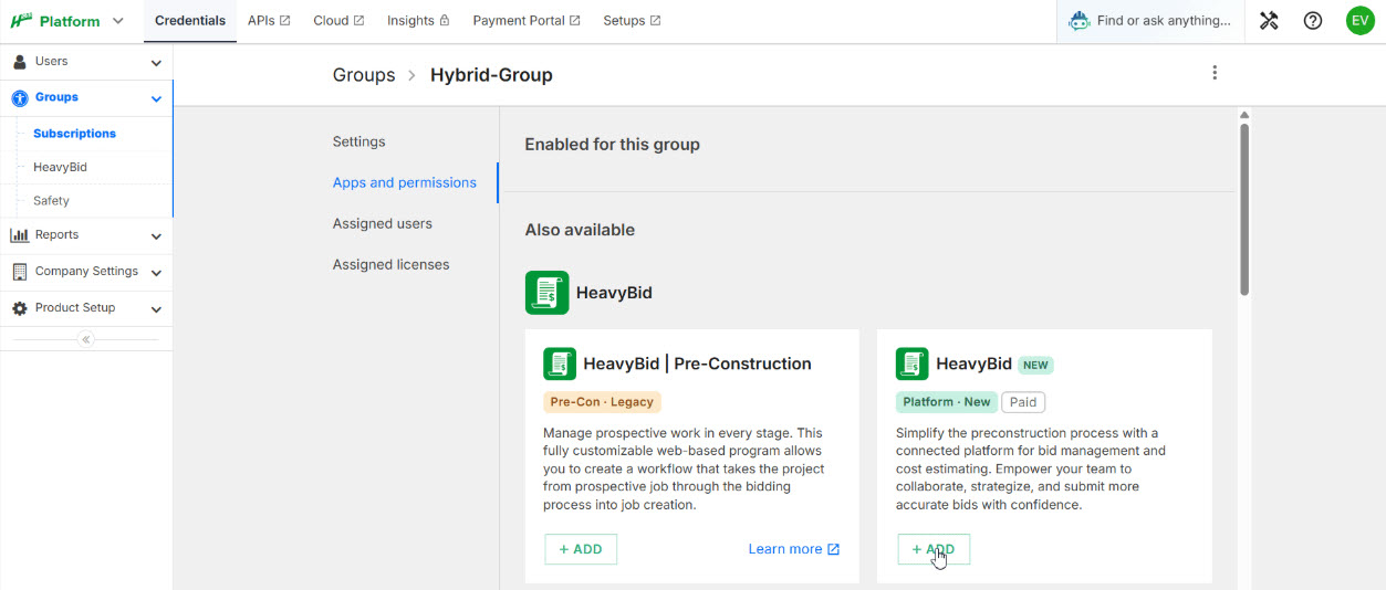 web subscriptions for heavybid desktop customers